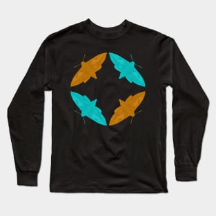 Orange blue moths Long Sleeve T-Shirt